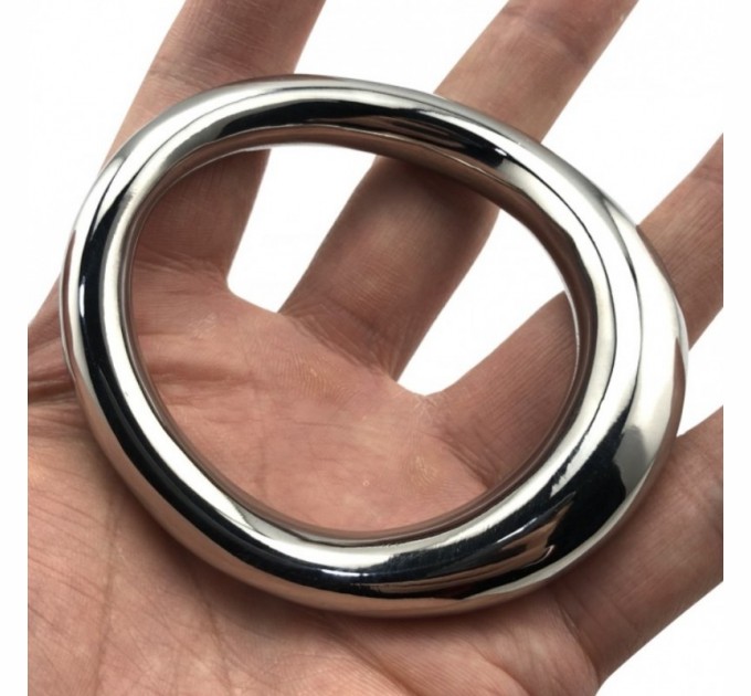 Стальное эрекционное кольцо на головку пениса Bdsm4u Curved Penis Ring Medium