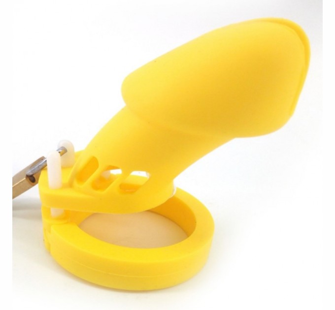 Мужское силиконовое устройство целомудрия CB-6000 Silicone Yellow Bdsm4u