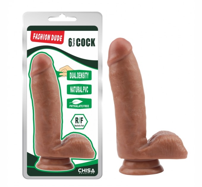 Коричневый фаллоимитатор Fashion Dude 6.7 Inch Cock Chisa