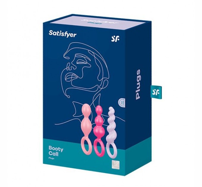 Набор анальных игрушек Satisfyer Plugs black set of 3 - Booty Call, макс. диаметр 3см