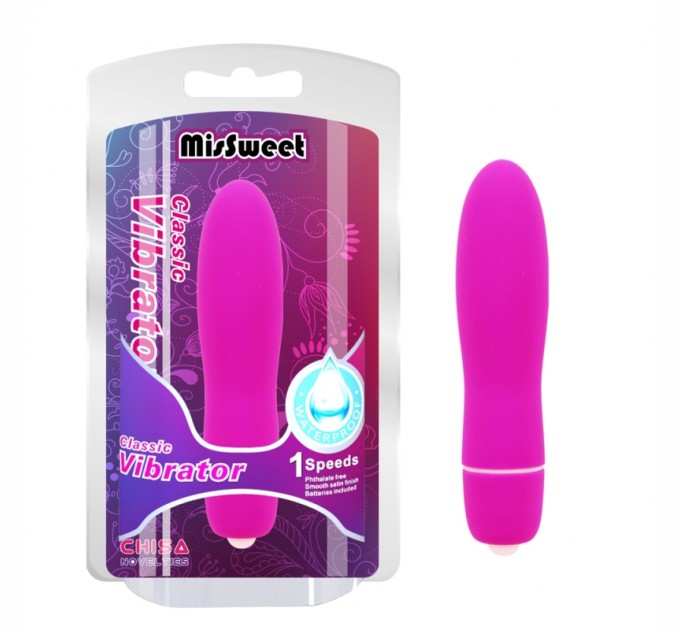 Вибростимулятор розовый пластиковый Classic Vibrator Chisa