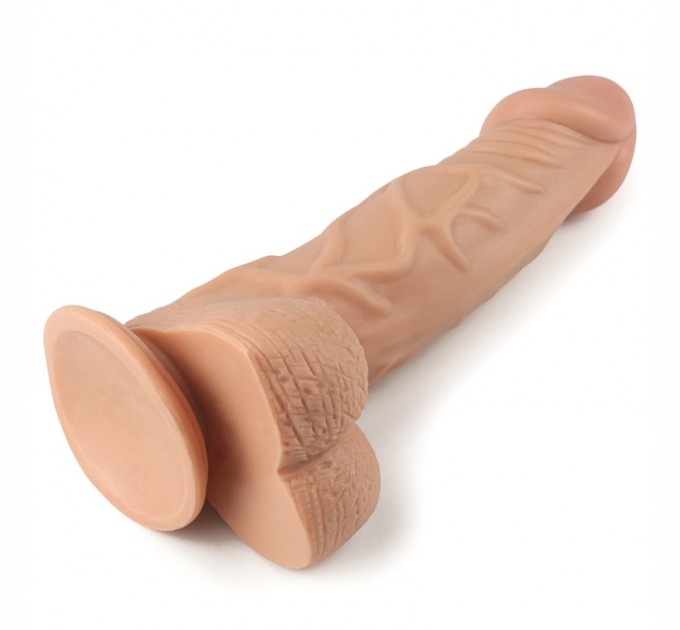 Фаллос-реалистик на присоске с яичками Lovetoy Real Extreme Dildo 9.0