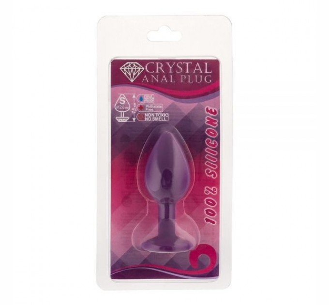 Анальная пробка Crystal Purple Silicone Diamond S Сиреневый/Белый