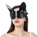 Черная кожаная маска на глаза с ушками Kitty Bondage Mask Bdsm4u