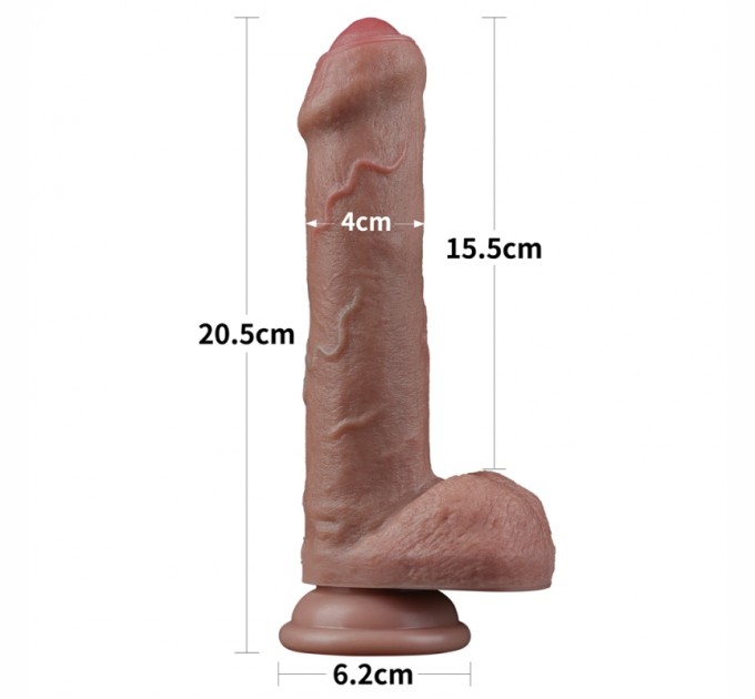 Фаллоимитатор с венами Dual Layered Silicone Cock 8.0 Lovetoy