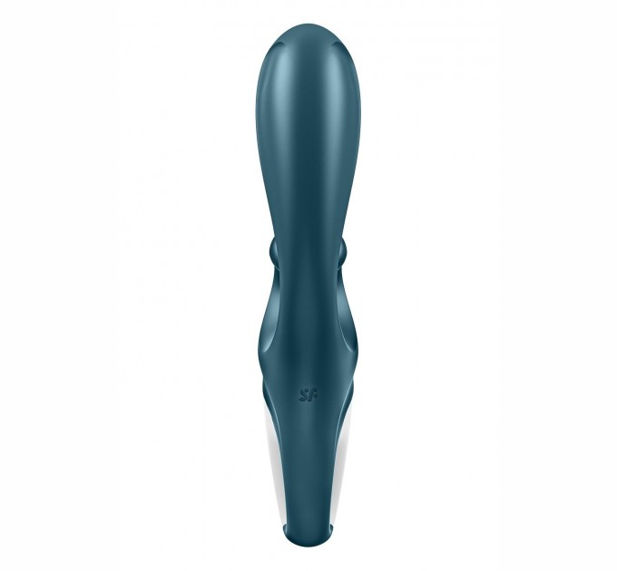 Смарт вибратор кролик Satisfyer Hug Me Bluegrey 2 мотора диаметр 4,2см широкая клиторальная часть