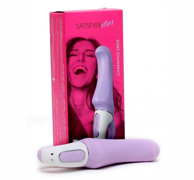 Мощный вибратор Satisfyer Vibes Charming Smile с гибким стволом, литой силикон, 12 режимов работы