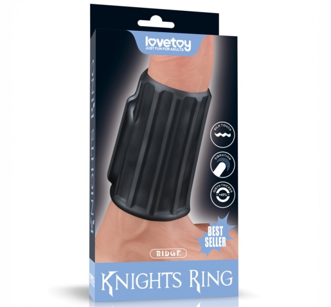 Насадка на пенис Vibrating Ridge Knights Ring Black Lovetoy