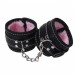 Комплект бдсм игрушек Bdsm4u черный с розовым мехом Leather Plush Set ZR019