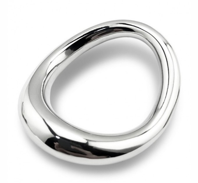 Стальное эрекционное кольцо на головку пениса Bdsm4u Curved Penis Ring Small