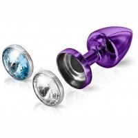 Анальная Пробка Diogol Anni Magnet Purple Кристалл/Аквамарин 25мм D902056 Фиолетовый (2560995)