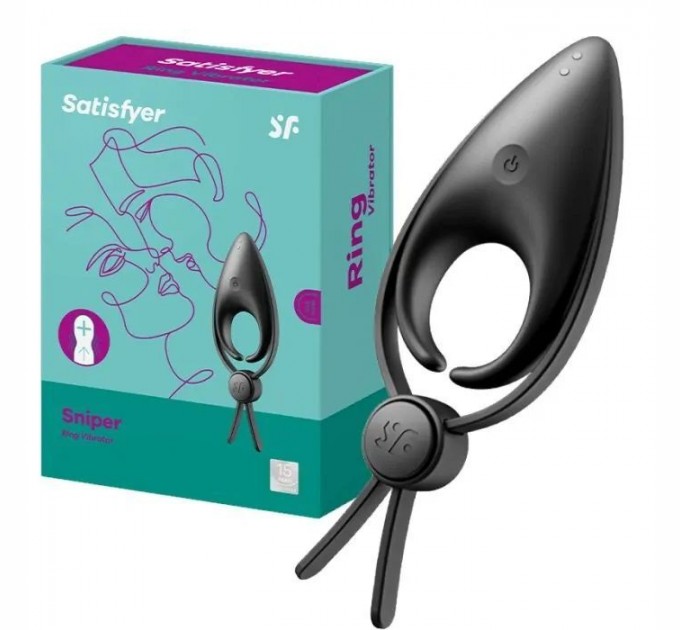 Эрекционное виброкольцо лассо с регулировкой размера Satisfyer Sniper Black