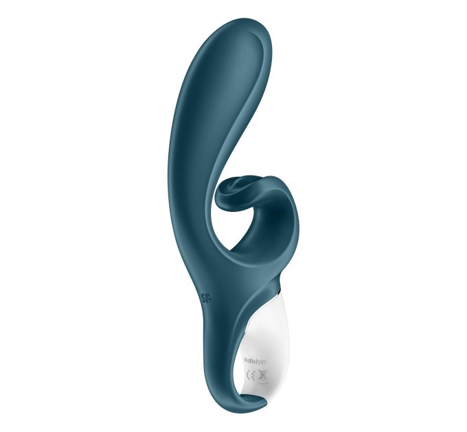 Смарт вибратор кролик Satisfyer Hug Me Bluegrey 2 мотора диаметр 4,2см широкая клиторальная часть