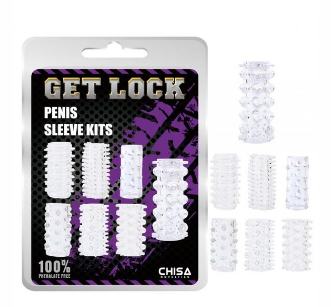 Набор из 7-ми ребристых насадок на пенис Chisa Penis Sleeve Kits Clear