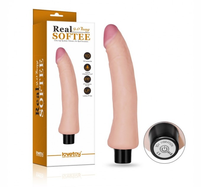 Реалистичный вибратор Lovetoy Real Softee Vibrating Dildo 9.0