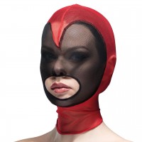 Маска сердце сетка с открытым ртом Feral Feelings Hearts Mask Red-Black