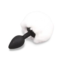 Силиконовая анальная пробка с белым хвостиком Silicone Fur Tail Plug Vscnovelty