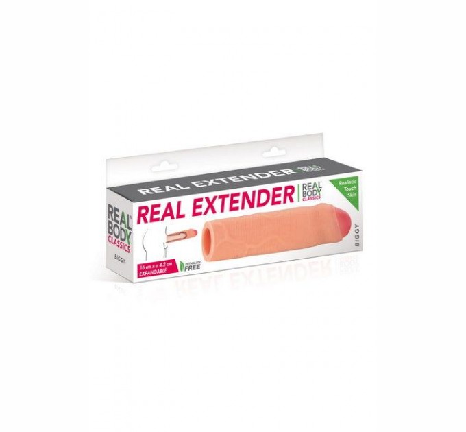 Насадка на член Real Body - Real Extender BIGGY с закрытой головкой