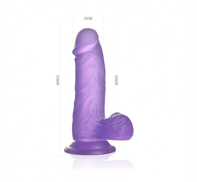 Силиконовый фаллоимитатор Lovetoy фиолетовый Jelly Studs Crystal Dildo Small