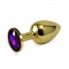 Золотая анальная пробка с фиолетовым камнем Rosebud Anal Plug Small Bdsm4u