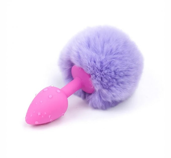 Силиконовая анальная пробка с голубым хвостиком Silicone Fur Tail Plug Vscnovelty