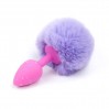 Силиконовая анальная пробка с голубым хвостиком Silicone Fur Tail Plug Vscnovelty