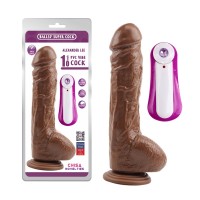 Коричневый реалистичный вибратор с пультом Alexander Lee 10 Vibrating Dildo Chisa