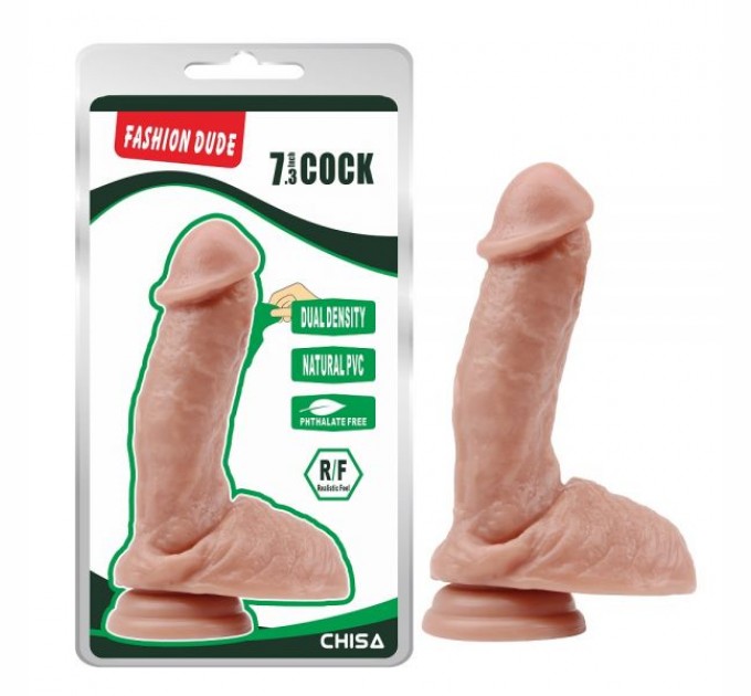 Телесный фаллоимитатор Chisa на присоске Fashion Dude 7.3 Inch Cock