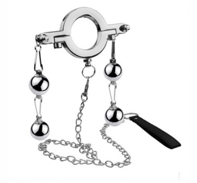 Кольцо утяжелитель для мошонки с поводком Cock Ring With Weight Ball Bdsm4u