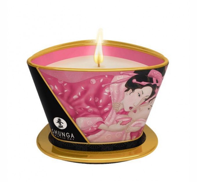 Массажная свеча Shunga Massage Candle - Rose Petals 170 мл с афродизиаками