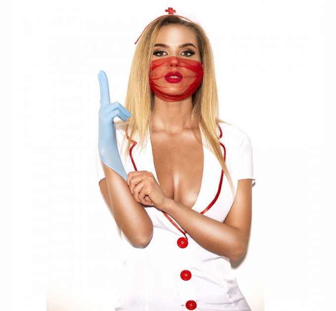 Эротический костюм медсестры Исполнительная Луиза D and A XS/S Бело-красный
