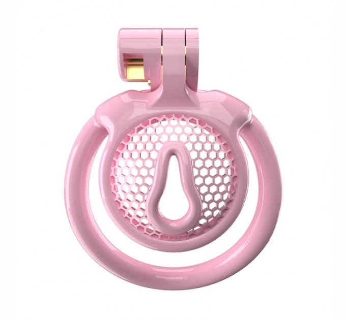 Мужской пояс верности 3D Mini Chastity Cage ZX-1Z Flat Ring Arc-shaped ring Pink Bdsm4u