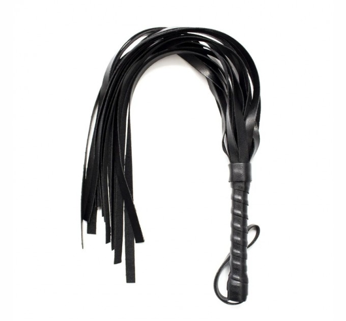 Плеть с рукояткой для ролевых игр Flirt Whip Bound Leather Black Bdsm4u