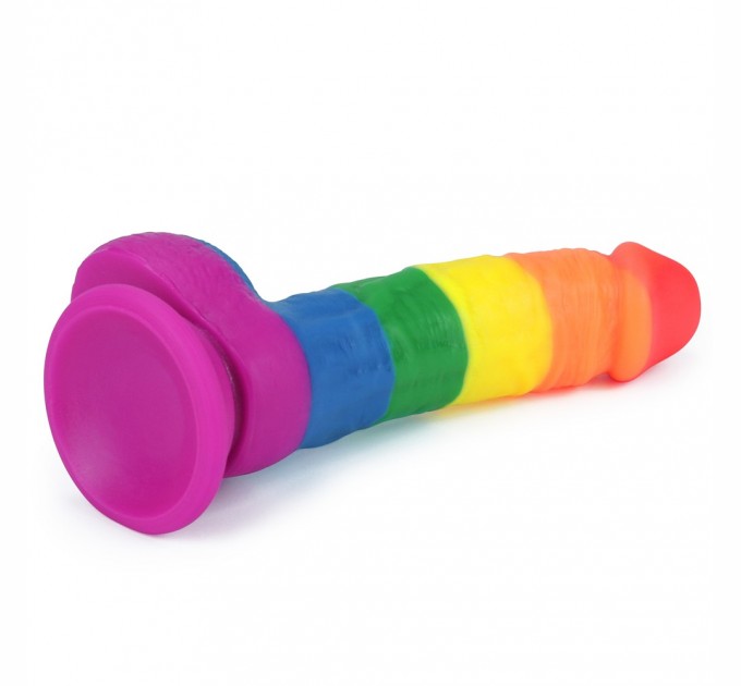 Фаллоимитатор на присоске радужный Lovetoy LGBT Prider Dildo 8.0