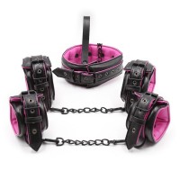 Набор для бондажа Vscnovelty черно-розовый Black and Fuchsia Bondage Kit 3 Pieces