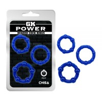 Синие эрекционные кольца Chisa Beaded Cock Rings