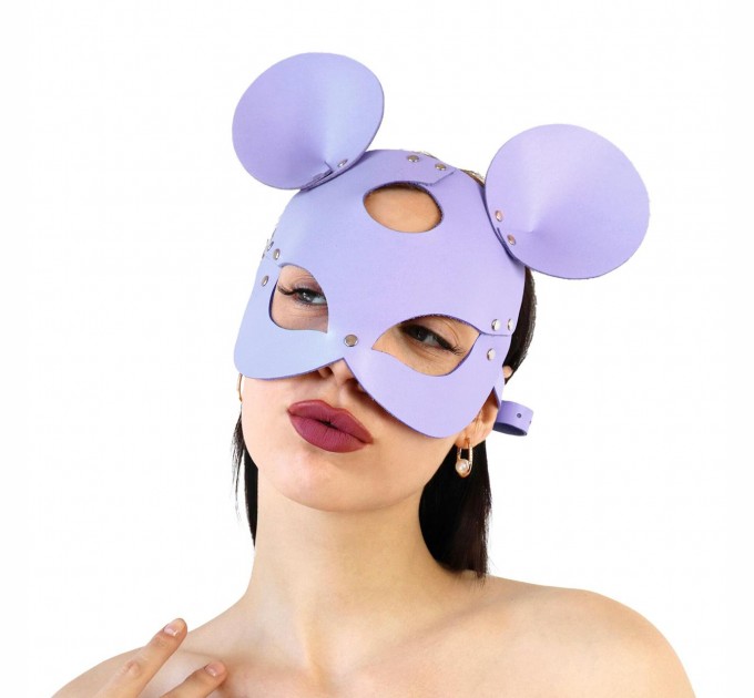 Кожаная маска зайки Art of Sex Mouse Mask Лавандовый