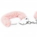 Металлические розовые наручники с мехом Lovetoy Fetish Pleasure Fluffy Handcuffs