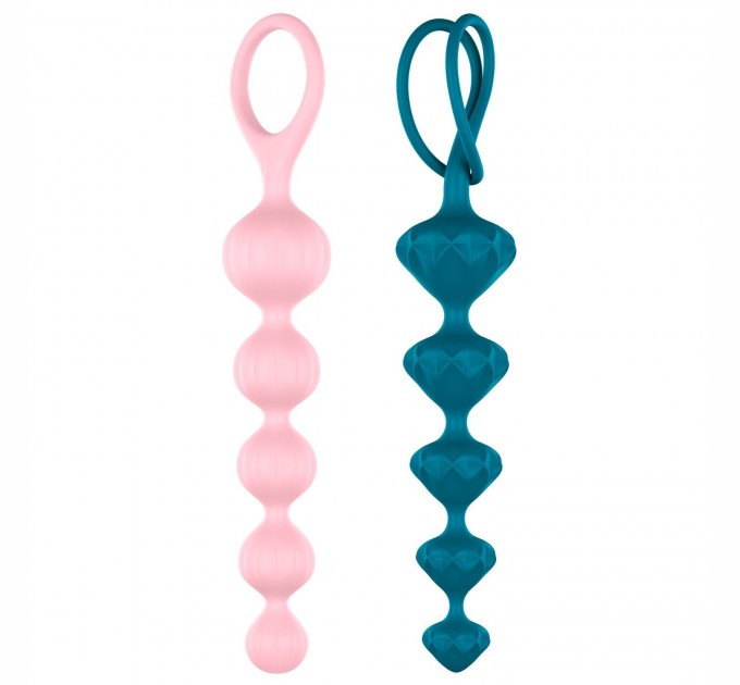 Набор анальных бус Satisfyer Beads Colored, силикон , макс. диаметр 3,3см и 3,5см