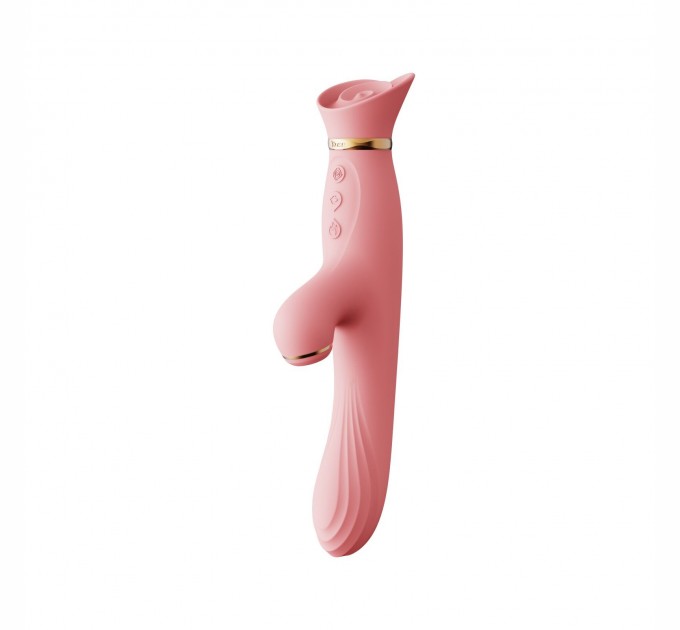 Вибратор с подогревом и вакуумной стимуляцией клитора Zalo - ROSE Vibrator Strawberry Pink