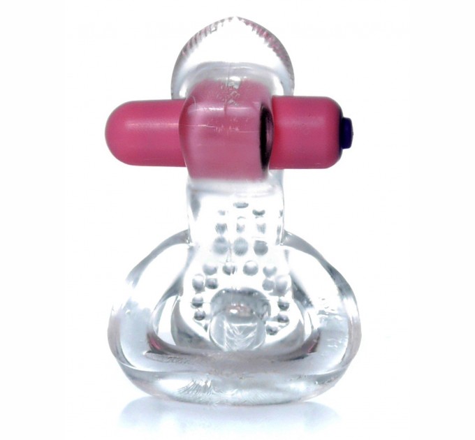 Эрекционное вибро кольцо BOYS of TOYS Tongue Vibro Cock Ring 9,5 см Clear BS6700051