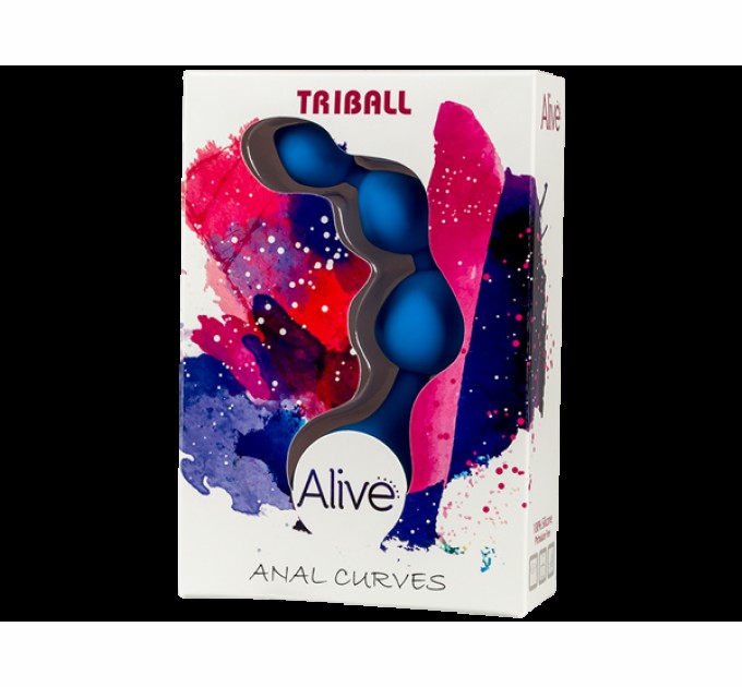 Анальные шарики Alive Triball Blue силикон макс диаметр 2см