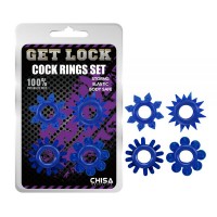 Набор синих эрекционных колец разной формы Chisa Cock Rings Set