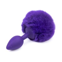 Силиконовая анальная пробка с фиолетовым хвостиком Silicone Fur Tail Plug Vscnovelty