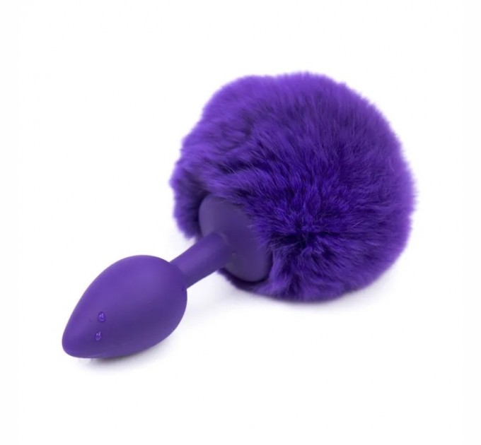 Силиконовая анальная пробка с фиолетовым хвостиком Silicone Fur Tail Plug Vscnovelty