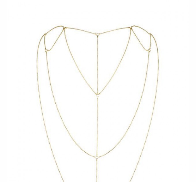 Цепочка для спины Bijoux Indiscrets Magnifique Back and Cleavage Chain - Gold украшение для тела