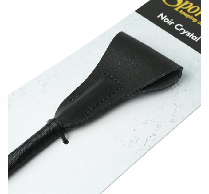 Шлепалка Sportsheets Crystal Crop Noir ручка инкрустирована черными кристаллами 49,5 см