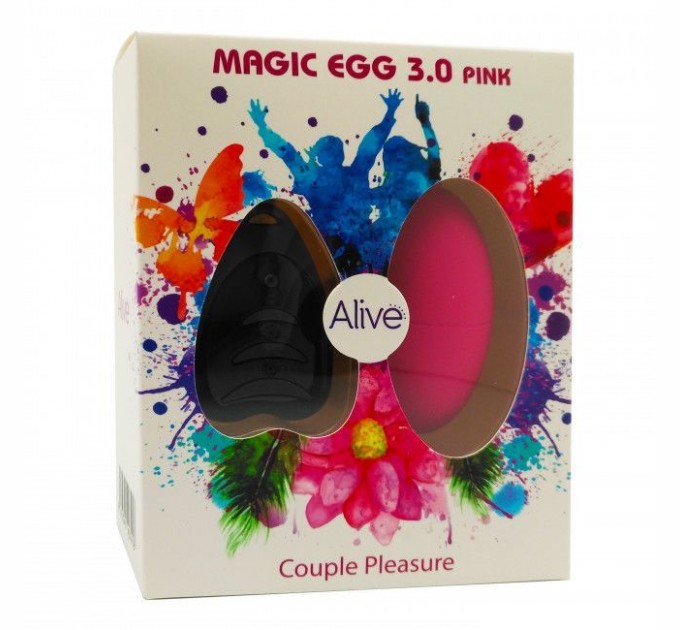 Виброяйцо Alive Magic Egg 3.0 Pink с пультом ДУ, на батарейках