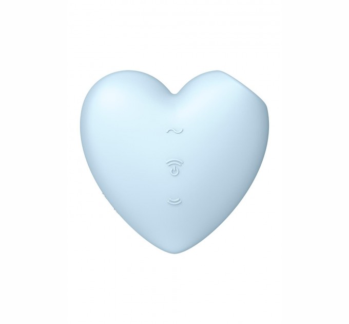 Вакуумный стимулятор-сердечко с вибрацией Satisfyer Cutie Heart Blue