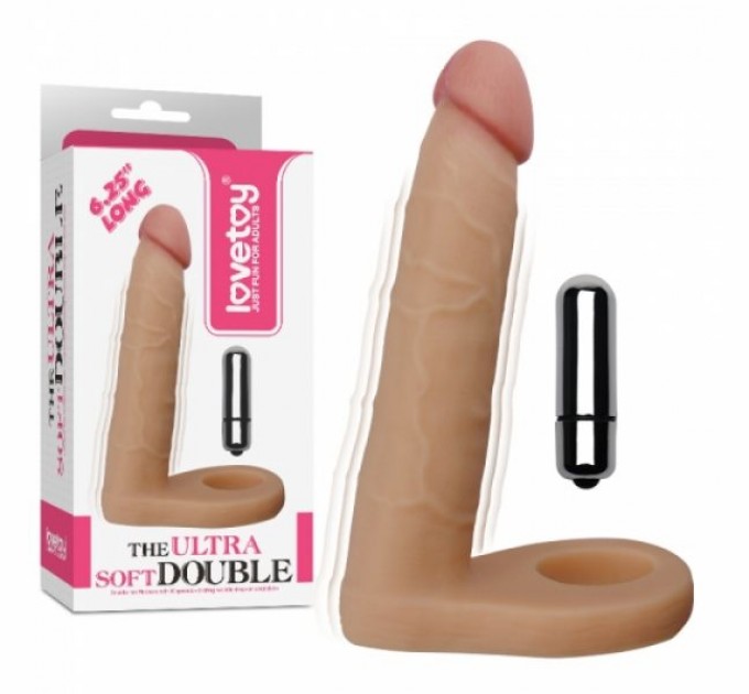 Насадка на пенис для анальной стимуляции Lovetoy The Ultra Soft Double Vibrating 6.25